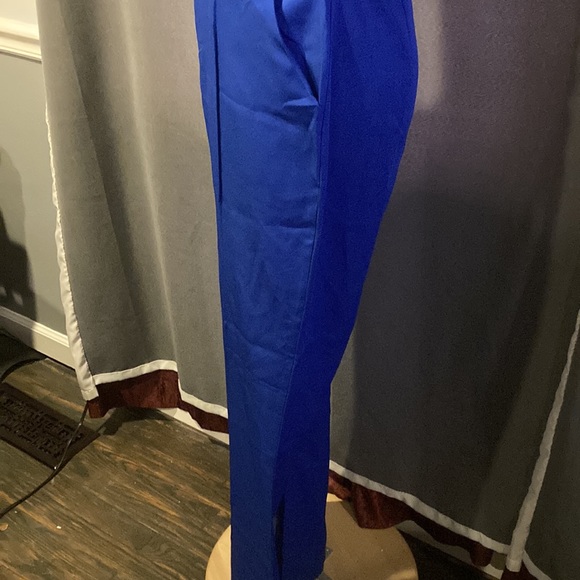 NWT WOMEN SZ L EMMIOL ROYAL BLUE BELTED SLEEVELESS JUMPSUIT - Picture 10 of 14